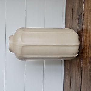 MAGNOLIA Hearth & Hand 13" Faceted Ceramic Vase, Sunset Taupe